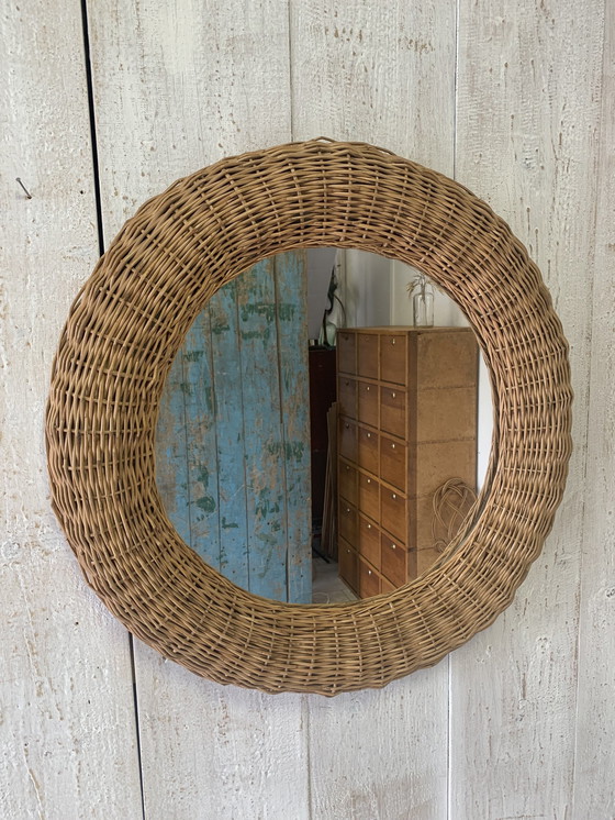 Image 1 of Vintage Wicker Mirror