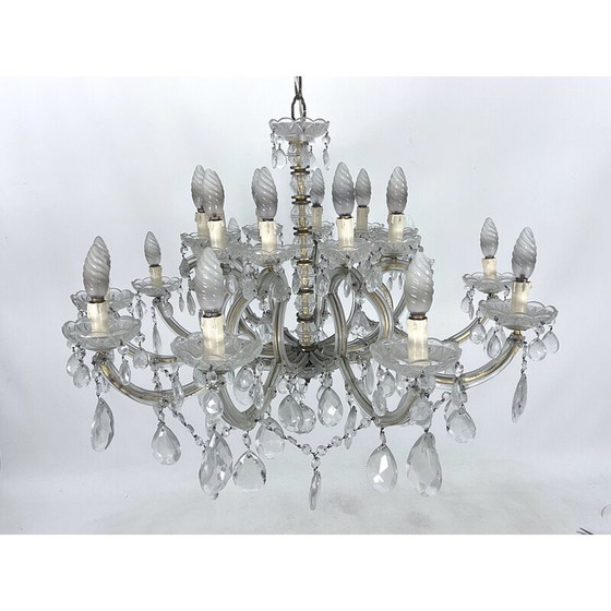 Image 1 of Lampadario vintage Maria Teresa in cristallo e ottone, Italia 1940