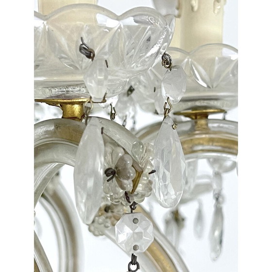 Image 1 of Lampadario vintage Maria Teresa in cristallo e ottone, Italia 1940