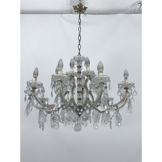 Image 1 of Lampadario vintage Maria Teresa in cristallo e ottone, Italia 1940