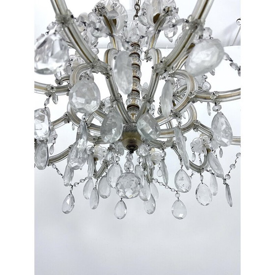 Image 1 of Lampadario vintage Maria Teresa in cristallo e ottone, Italia 1940