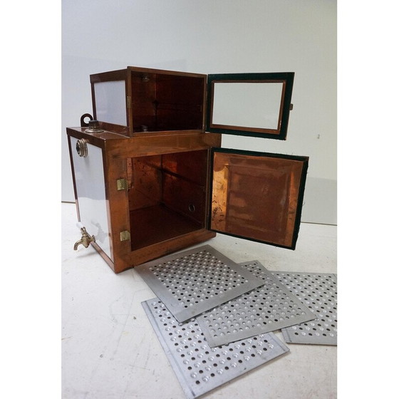 Image 1 of Vintage Steampunk copper and ceramic medical sterilization cabinet, Germany 1900s