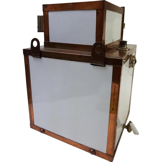 Image 1 of Vintage Steampunk copper and ceramic medical sterilization cabinet, Germany 1900s
