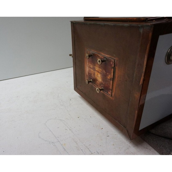 Image 1 of Vintage Steampunk copper and ceramic medical sterilization cabinet, Germany 1900s