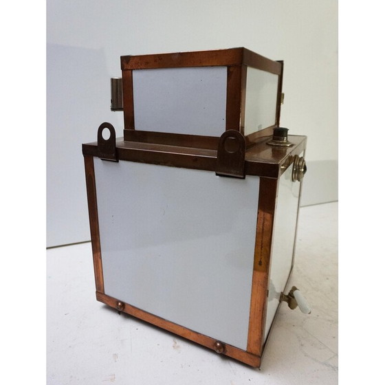 Image 1 of Vintage Steampunk copper and ceramic medical sterilization cabinet, Germany 1900s