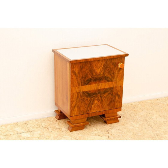 Image 1 of Vintage Art Deco walnut nightstand, 1930