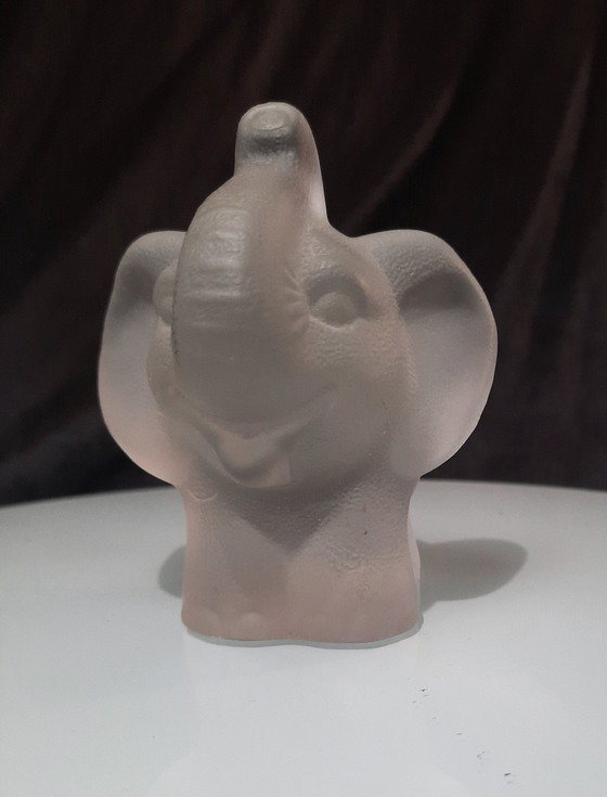 Image 1 of Goebel Figure Elephant Frosted Glass 1980'S