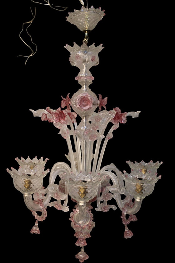 Image 1 of Murano Chandelier. Italian Venice Murano Chandelier.