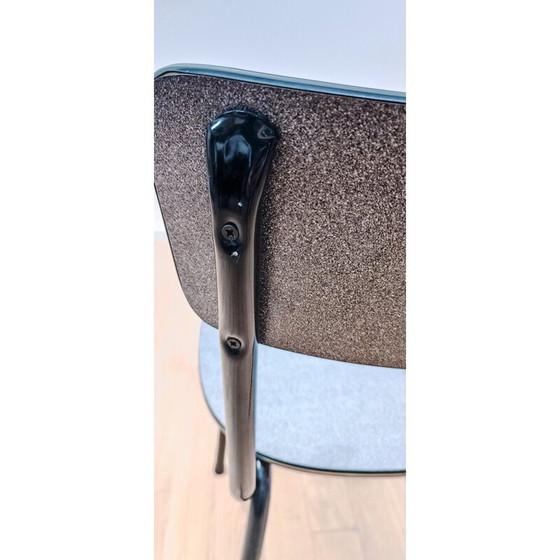 Image 1 of Vintage chair in black stained metal and wood