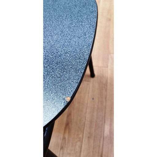 Vintage chair in black stained metal and wood