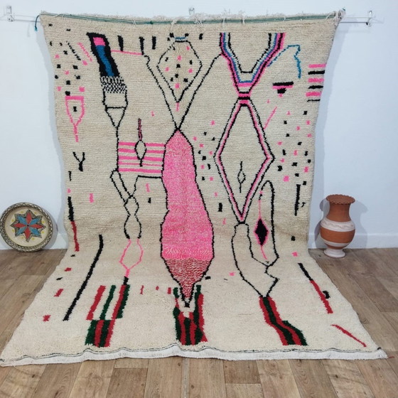 Image 1 of Tapis Berbère Fait Main Multicolore En Laine - Grand Carpet Of Wool Handmade Berber Rug