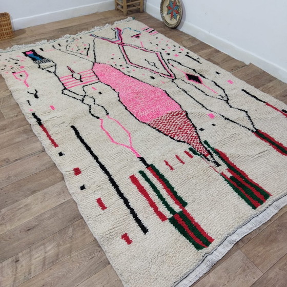 Image 1 of Tapis Berbère Fait Main Multicolore En Laine - Grand Carpet Of Wool Handmade Berber Rug