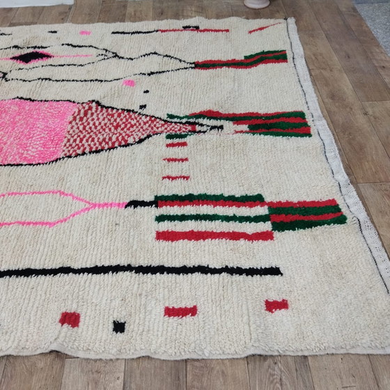 Image 1 of Tapis Berbère Fait Main Multicolore En Laine - Grand Carpet Of Wool Handmade Berber Rug