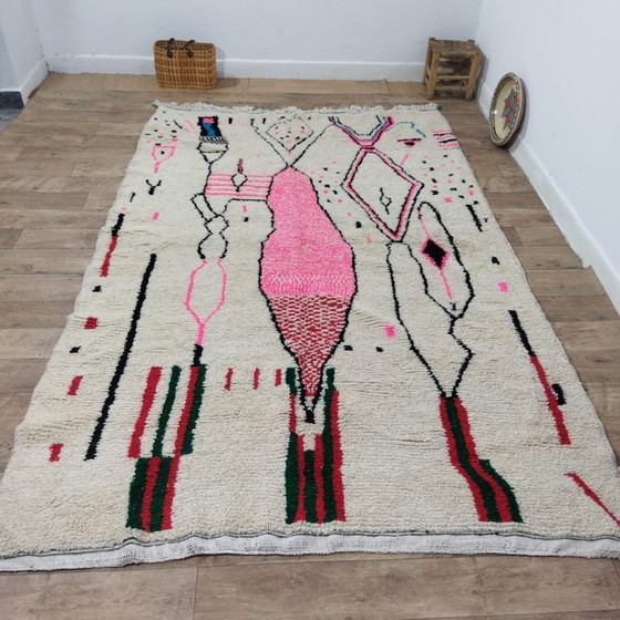 Image 1 of Tapis Berbère Fait Main Multicolore En Laine - Grand Carpet Of Wool Handmade Berber Rug