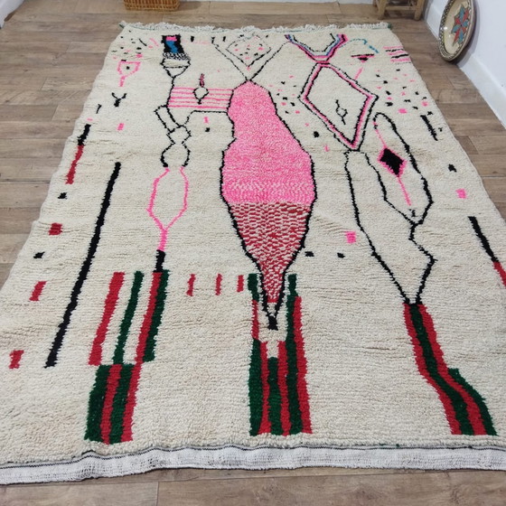 Image 1 of Tapis Berbère Fait Main Multicolore En Laine - Grand Carpet Of Wool Handmade Berber Rug