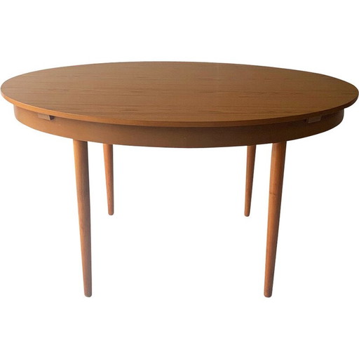 Vintage extendable Formica and beech dining table by Chaim Schreiber for Schreiber Furniture, 1960