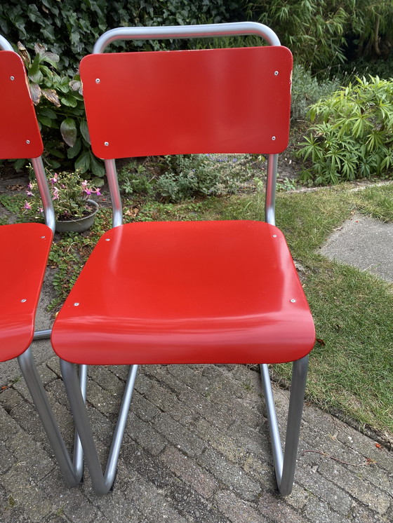 Image 1 of 4x Gispen chair 101 without arm chrome