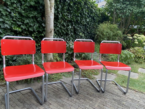 4x Gispen chair 101 without arm chrome