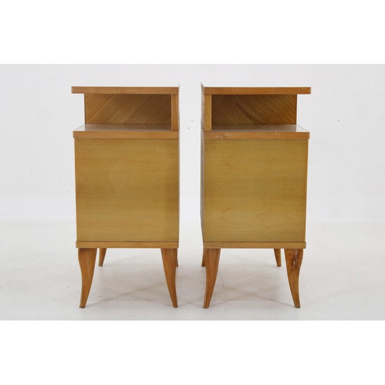 Image 1 of Pair of vintage bedside tables in ash finish, 1960