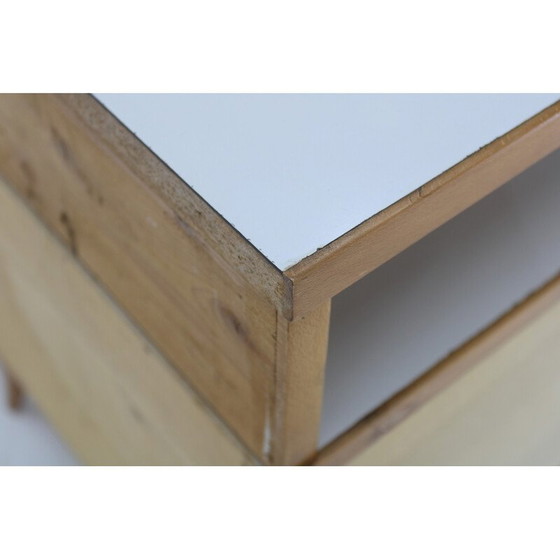 Image 1 of Pair of vintage bedside tables in ash finish, 1960