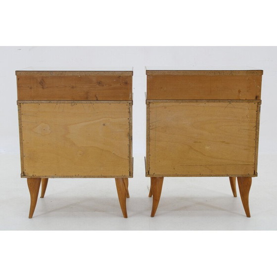 Image 1 of Pair of vintage bedside tables in ash finish, 1960