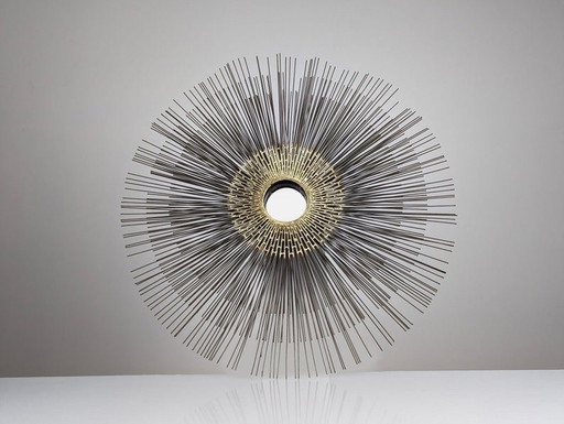 Mirror Brutalist Wall Sculpture Sun By William Friedle 1970S