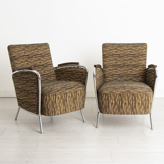 Image 1 of Pair of vintage club armchairs by Jószef Peresztegi, 1961