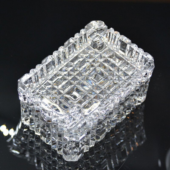 Image 1 of Vintage crystal ashtray with cigarette case by Julia Glassworks, Poland 1980