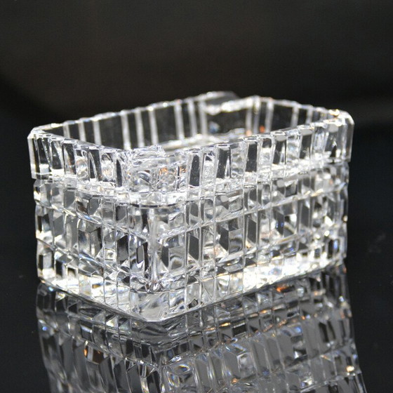 Image 1 of Vintage crystal ashtray with cigarette case by Julia Glassworks, Poland 1980