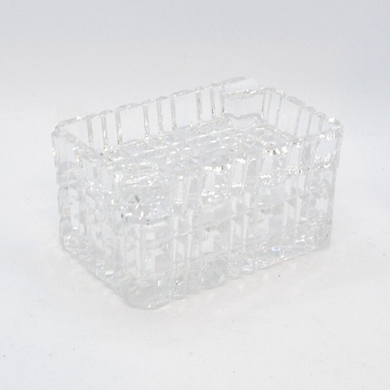Image 1 of Vintage crystal ashtray with cigarette case by Julia Glassworks, Poland 1980