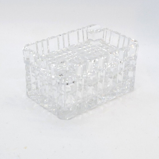 Image 1 of Vintage crystal ashtray with cigarette case by Julia Glassworks, Poland 1980