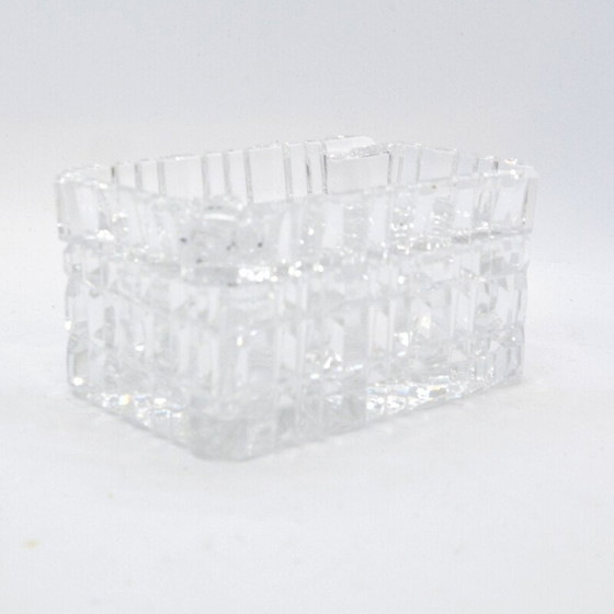 Image 1 of Vintage crystal ashtray with cigarette case by Julia Glassworks, Poland 1980