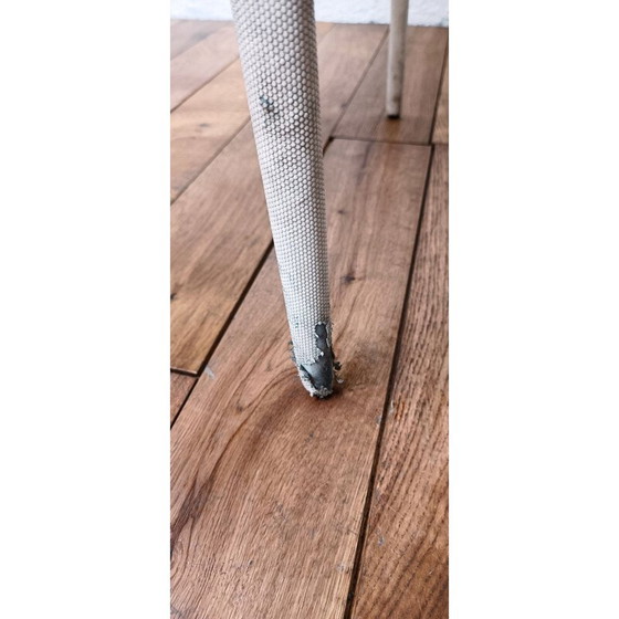 Image 1 of Sedia vintage Arper in legno e pelle bianca