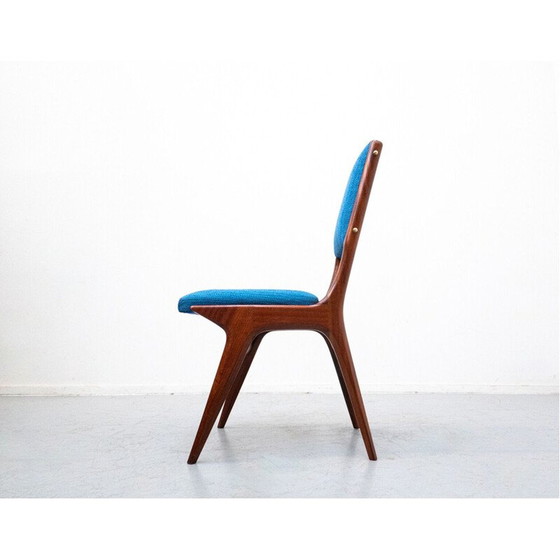 Image 1 of Set of 6 vintage blue 634 chairs by Carlo de Carli for Cassina, Italy 1950s