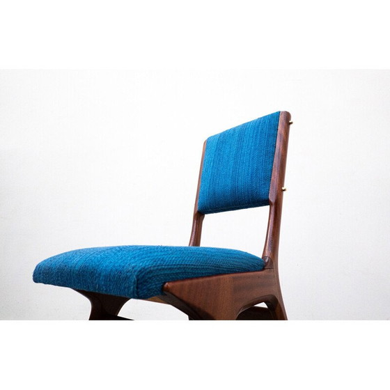Image 1 of Set of 6 vintage blue 634 chairs by Carlo de Carli for Cassina, Italy 1950s