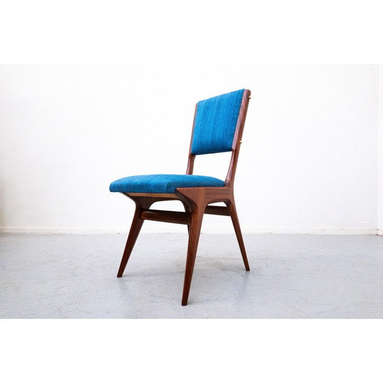 Image 1 of Set of 6 vintage blue 634 chairs by Carlo de Carli for Cassina, Italy 1950s
