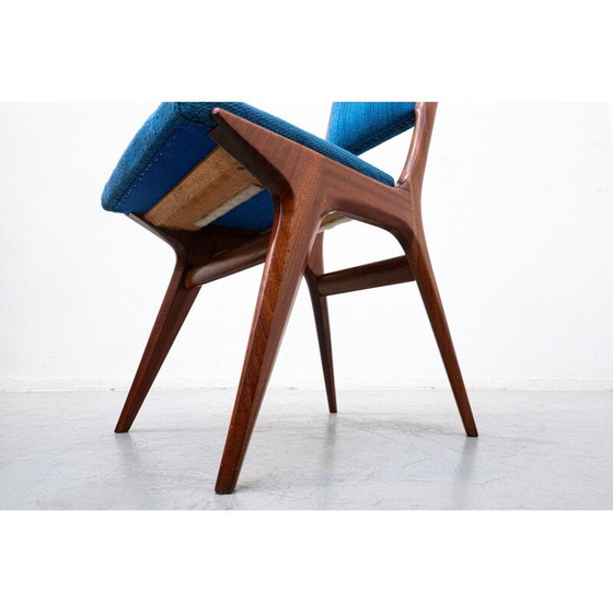 Image 1 of Set of 6 vintage blue 634 chairs by Carlo de Carli for Cassina, Italy 1950s