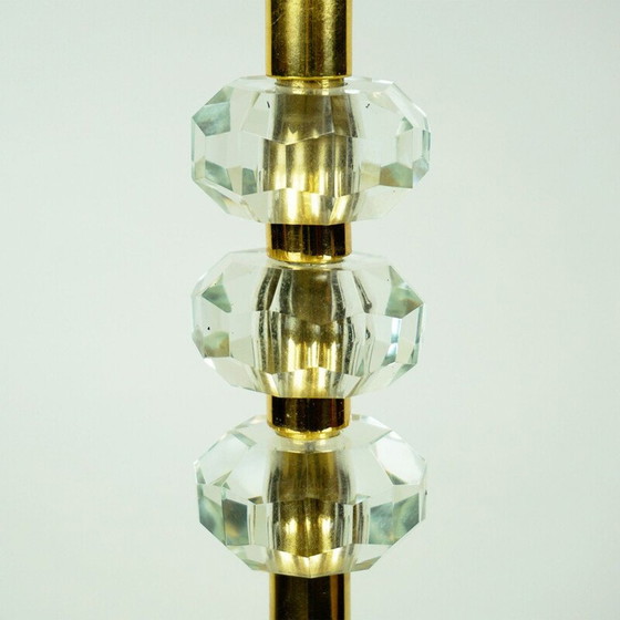 Image 1 of Vintage Brass and Crystal Glass Floorlamp by Lobmeyr Vienna Austrian
