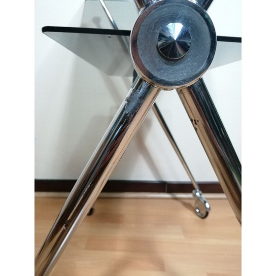 Image 1 of Vintage glass side table with double top, 1970