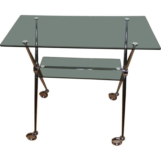 Image 1 of Vintage glass side table with double top, 1970