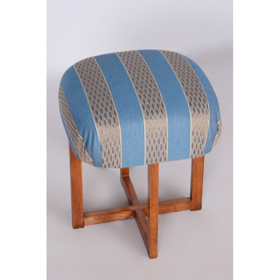 Image 1 of Sgabello Art Déco vintage in faggio e tessuto, Cecoslovacchia 1930