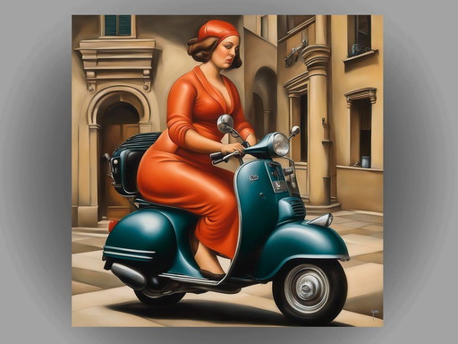 Printing/Aluminum - Matto - Retro Vespa