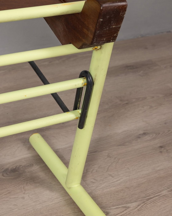 Image 1 of Pair Of Vintage 70S Stools In Iron And Wood Italian Design 