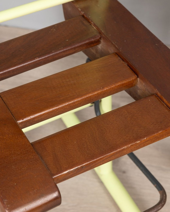 Image 1 of Pair Of Vintage 70S Stools In Iron And Wood Italian Design 