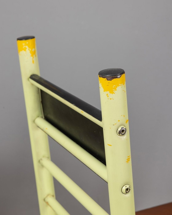 Image 1 of Pair Of Vintage 70S Stools In Iron And Wood Italian Design 