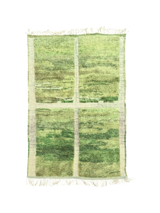 Green Moroccan Wool Rug 