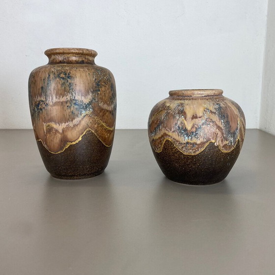 Image 1 of Pair of vintage ceramic pottery "lava" vases by Dümler and Breiden, Germany 1960s