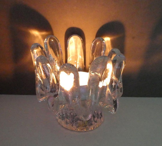 Image 1 of 1 Göran Warff, tealight holder sunflower art glass, Kosta Boda, Sweden, 1970Er