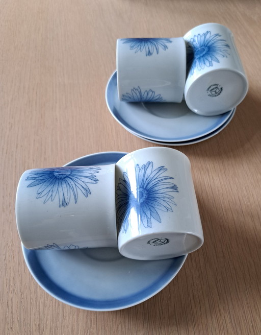 4x Tasses à café et soucoupes Mosa