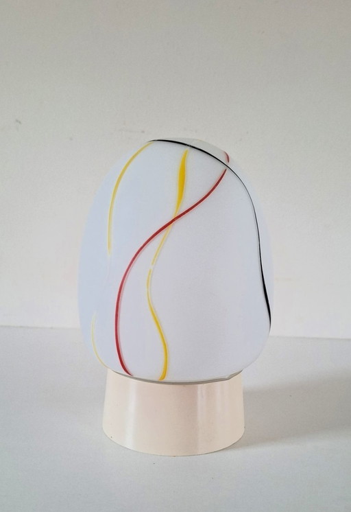 Vintage 1970S Ceiling Lamp With Opal Glass Shade And Corodex Screw Fixture